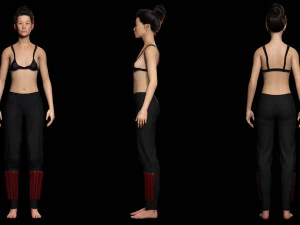 Realistic Samurai female 3D Model