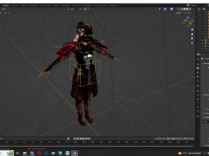 Realistic Samurai female 3D Model