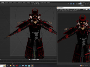 Realistic Samurai female 3D Model
