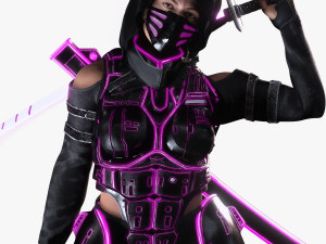 Futuristic Cyberpunk Samurai Modelo 3D
