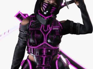 Samurai cyberpunk futuristico Modello 3D