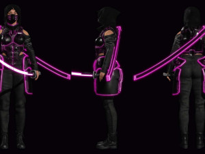 Futuristic Cyberpunk Samurai 3D Модель