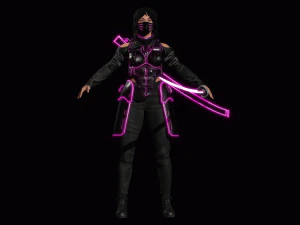Futuristic Cyberpunk Samurai 3D Model