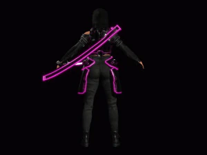 Futuristic Cyberpunk Samurai 3D Model
