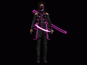 Futuristic Cyberpunk Samurai 3D Model