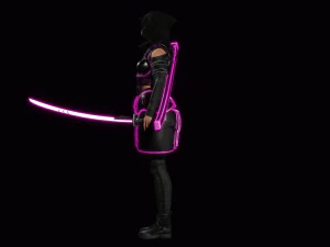 Futuristic Cyberpunk Samurai 3D Model