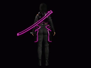 Futuristic Cyberpunk Samurai 3D Model