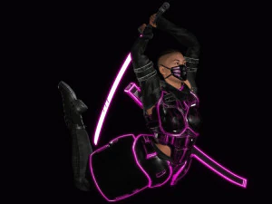 Futuristic Cyberpunk Samurai 3D Model