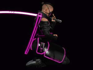 Futuristic Cyberpunk Samurai 3D Model