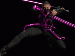 Futuristic Cyberpunk Samurai 3D Model