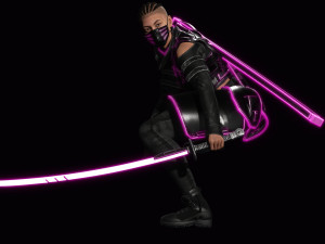 Futuristic Cyberpunk Samurai 3D Модель
