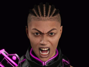 Futuristic Cyberpunk Samurai 3D Model