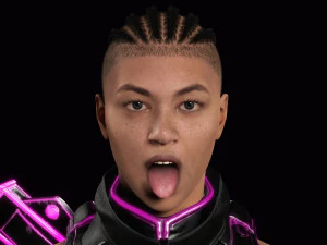 Futuristic Cyberpunk Samurai 3D Model