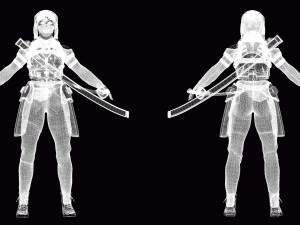 Futuristic Cyberpunk Samurai 3D Модель