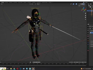 Futuristic Cyberpunk Samurai 3D Model