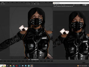 Futuristic Cyberpunk Samurai 3D Model