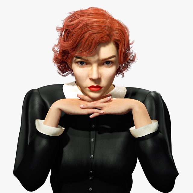 The Queen Gambit - Anya Taylor 3D Model .c4d .max .obj .3ds .fbx .stl .blend 