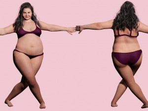 Camilia-Realistic Fat Women 3D 모델