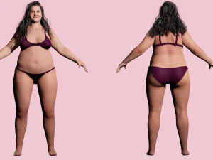 Camilia-Realistic Fat Women 3D Model