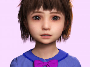 オリビア - 小さな宝物 青いローブを着たかわいい子 3Dモデル