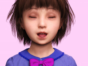 オリビア - 小さな宝物 青いローブを着たかわいい子 3Dモデル