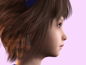 オリビア - 小さな宝物 青いローブを着たかわいい子 3Dモデル