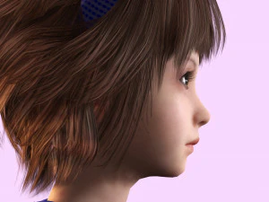 Olivia - Tiny Treasures Cute Child in a Blue Robe 3D Model