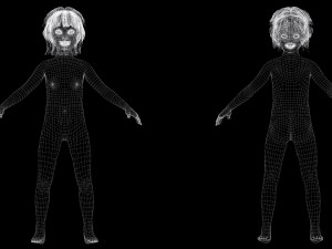 オリビア - 小さな宝物 青いローブを着たかわいい子 3Dモデル