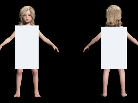 Sunny Realistic Girl Low-poly 3D Model