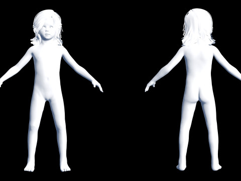 Sunny Realistic Girl Low-poly 3D Модель