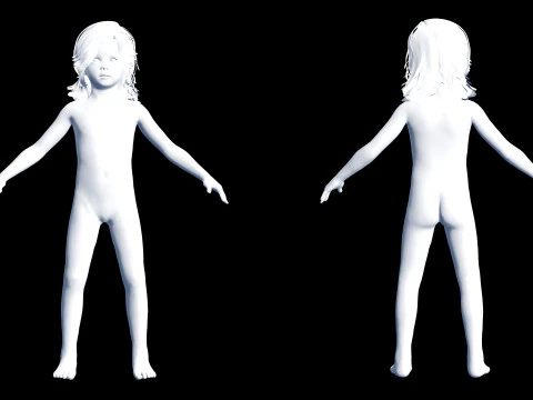 Sunny Realistic Girl Low-poly 3D Model