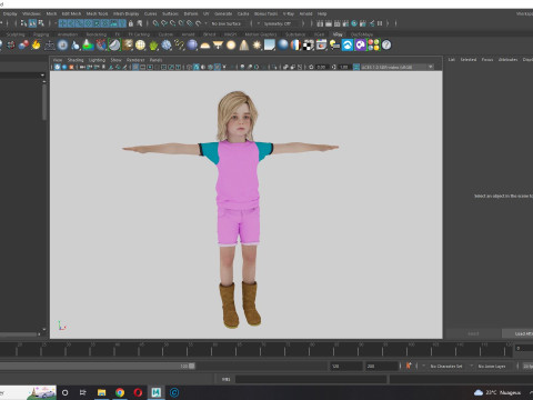 Sunny Realistic Girl Low-poly 3D Модель