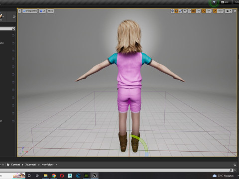 Sunny Realistic Girl Low-poly 3D Модель