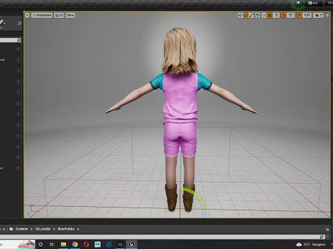 Sunny Realistic Girl Low-poly 3D Model