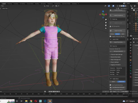 Sunny Realistic Girl Low-poly 3D Model