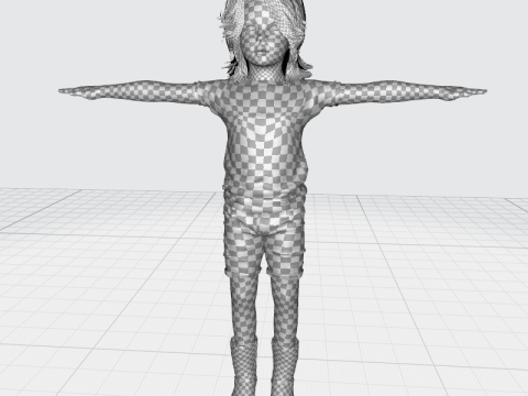 Sunny Realistic Girl Low-poly 3D Модель