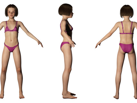 Realistic Girl rig facial Modelo 3D