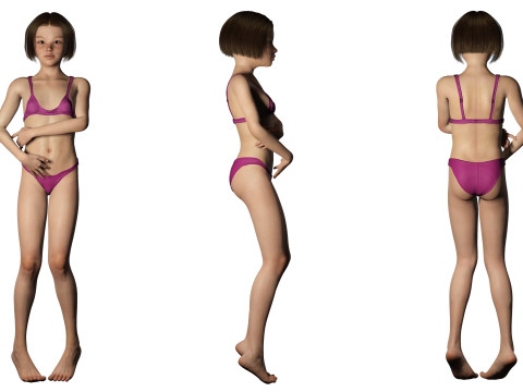 Realistic Girl rig facial Modelo 3D