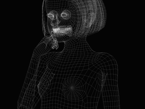 Realistic Girl rig facial Modelo 3D