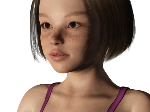 Realistic Girl rig facial Modelo 3D