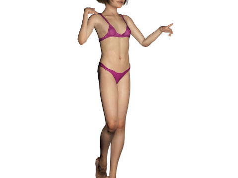 Realistic Girl rig facial Modelo 3D