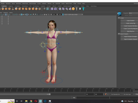 Realistic Girl rig facial Modelo 3D