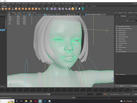 Realistic Girl rig facial Modelo 3D
