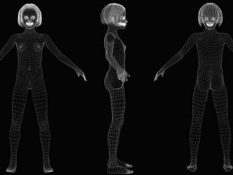 Realistic Girl rig facial Modelo 3D