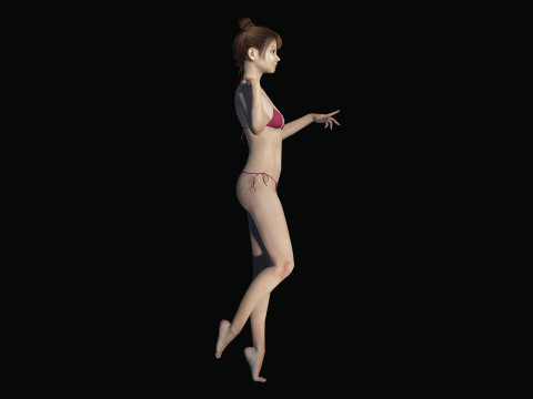 Realistic Girl teenager Low-poly Modelo 3D