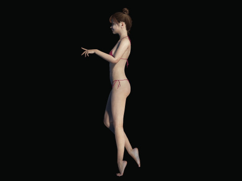 Realistic Girl teenager Low-poly Modelo 3D