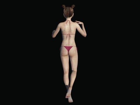 Realistic Girl teenager Low-poly Modelo 3D