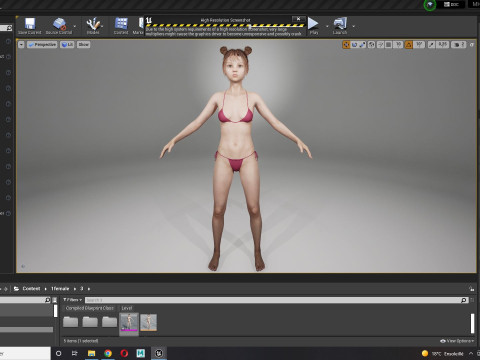 Realistic Girl teenager Low-poly Modelo 3D