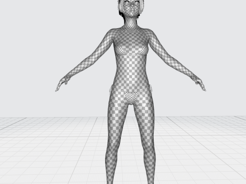 Realistic Girl teenager Low-poly Modelo 3D