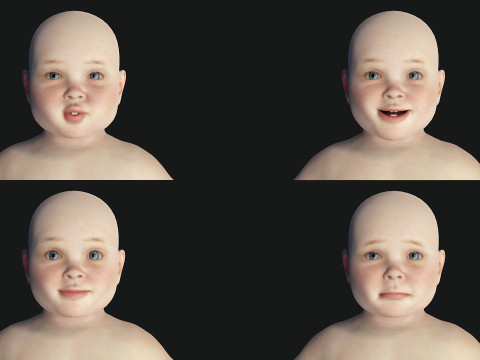 Baby girl Rigged 3D मॉडल